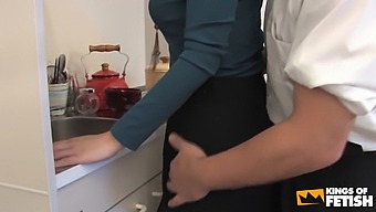 Asian Babe With Big Natural Tits Gets Her Hairy Pussy Toyed By Her Boss